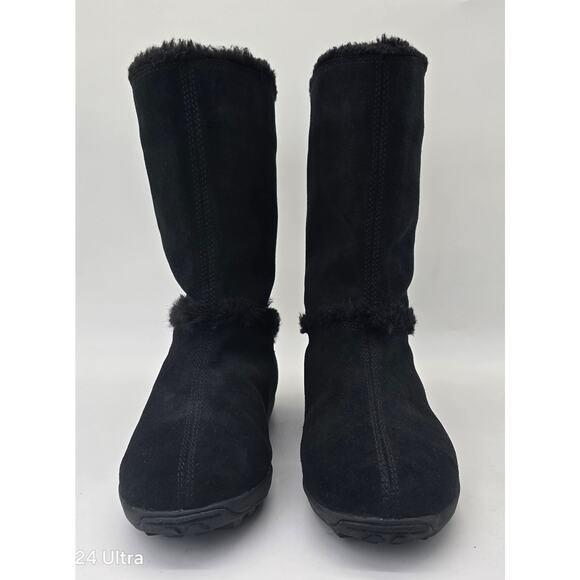 Timberland Mukluk Pullon Fur Boots Black Suede Winter Bootie Women's 8.5W - Picture 5 of 9